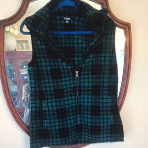 Shaps medium pleece vest for women’s in navy and green